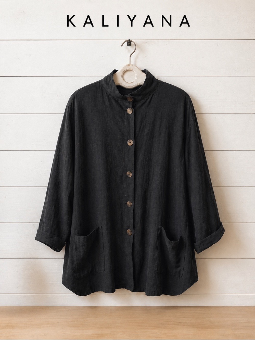 KALIYANA Black Blouse Jacket M/L Black fit M to 2X